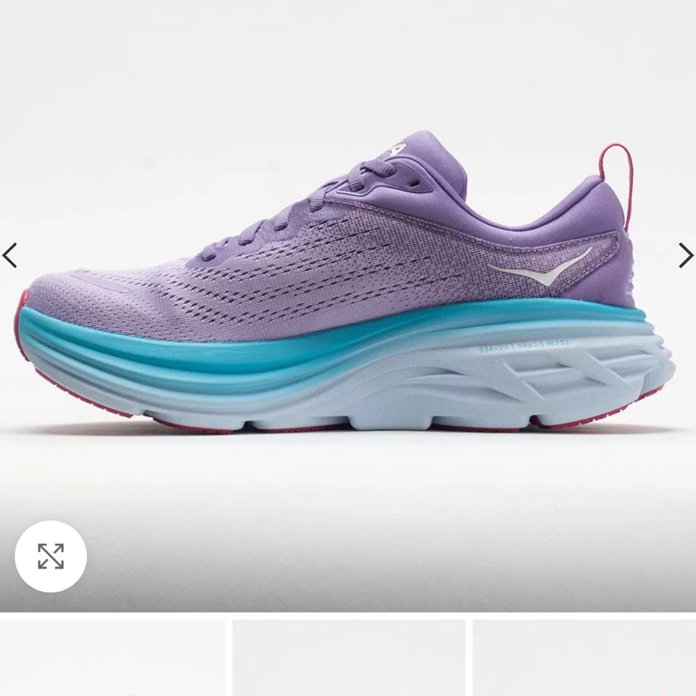 Hoka Sneakers Size 6.5 NWOT Bondi 8 Chalk Violet/Pastel Lilac - Picture 6 of 12